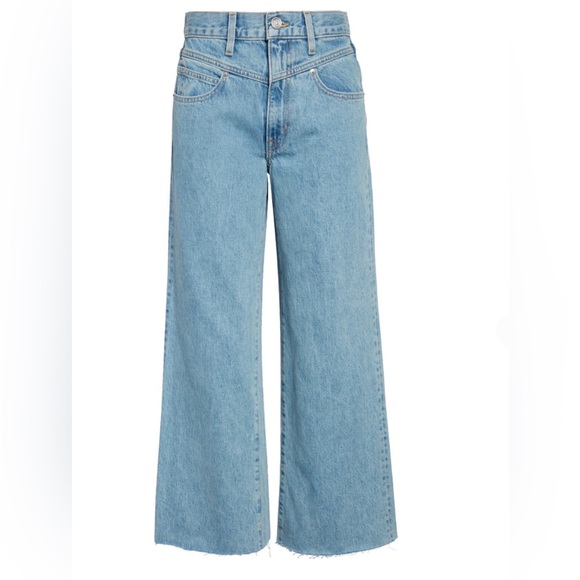SLVRLAKE Grace Double Yoke Rigid High Rise Wide Leg Jeans in Light Wash Sz 30 - Picture 1 of 16